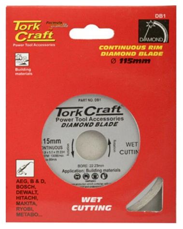 Tork Craft Diamond Blade 115 mm Continuous Wet Cutting