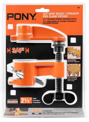 PONY 3/4" Deep Reach/Spreader Pipe Clamp Fixture