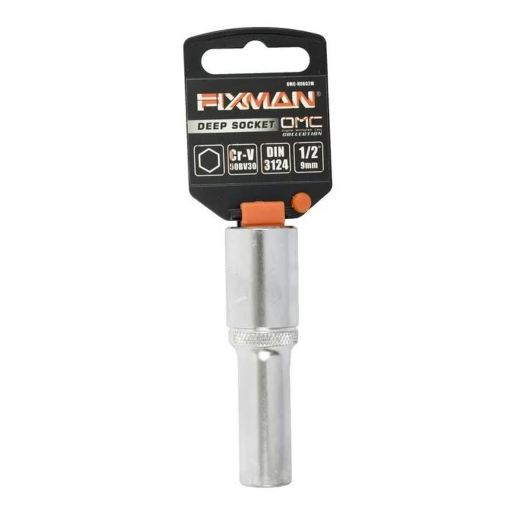 Fixman 1/2" Drive Deep Socket, 9mm, 6 point