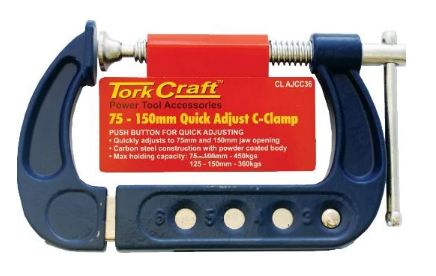 Tork Craft Quick Adjustable C Clamp 75mm - 150mm