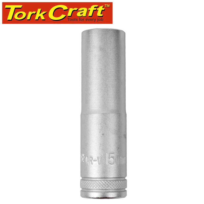 Tork Craft 1/2" Deep Socket 15mm, CRV, 12 Point