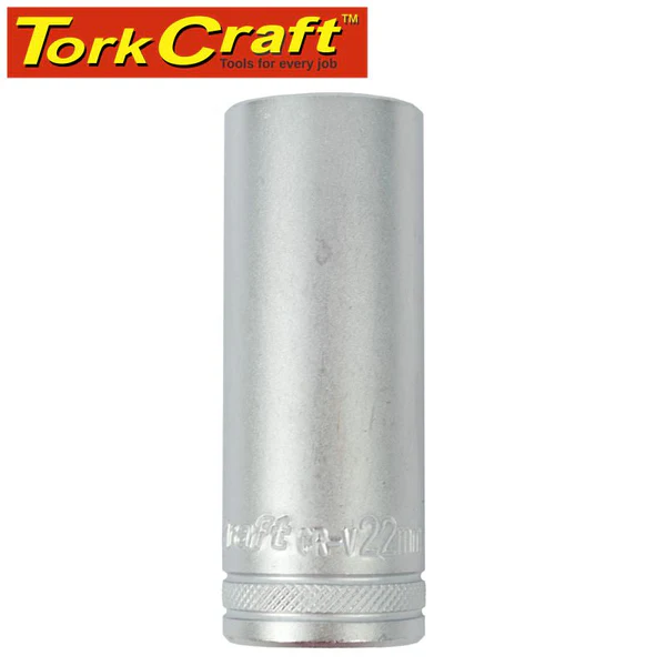 Tork Craft 1/2" Deep Socket 22mm, CRV, 12 Point