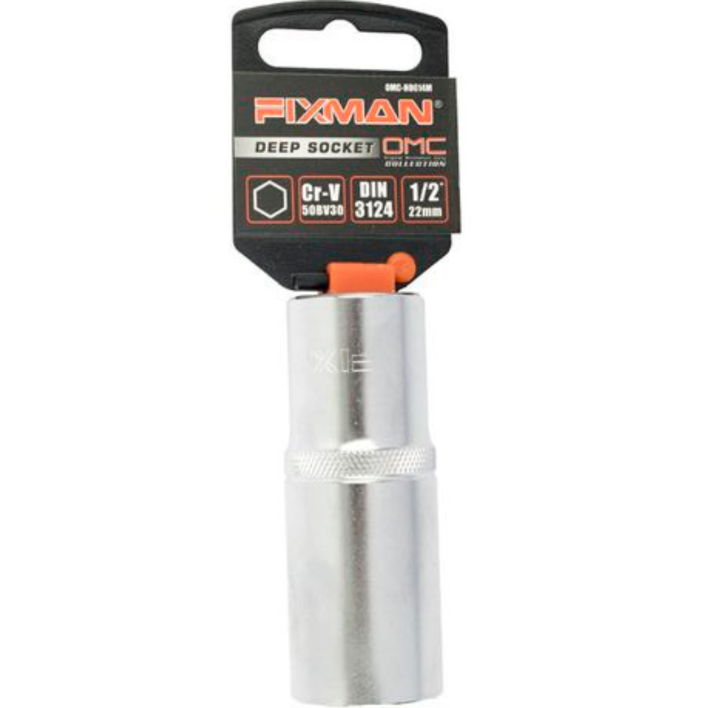 Fixman 1/2" Drive Deep Socket, 22mm, 6 point