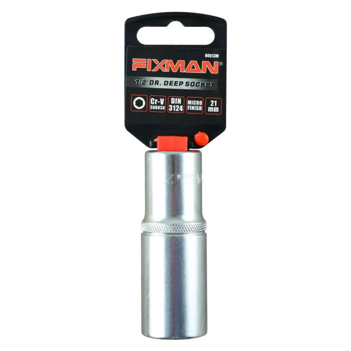 Fixman 1/2" Drive Deep Socket, 21mm, 6 point