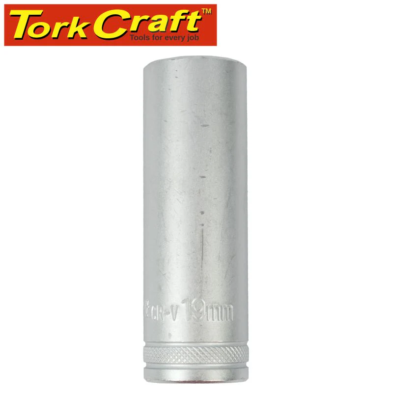 Tork Craft 1/2" Deep Socket 19mm, CRV, 12 Point