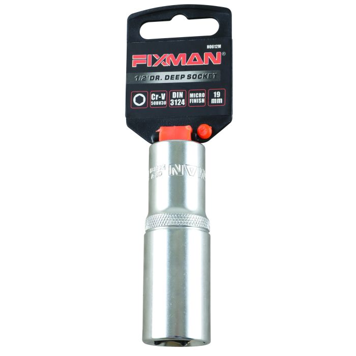 Fixman 1/2" Drive Deep Socket, 19mm, 6 point