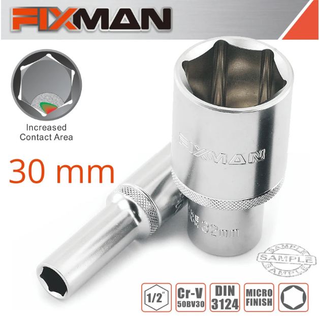 FIXMAN 1/2"dr. Deep Socket 30mm 6 point