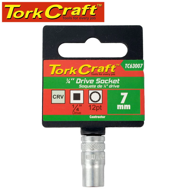 Tork Craft 1/4" DR 07mm Socket CRV 12 Point