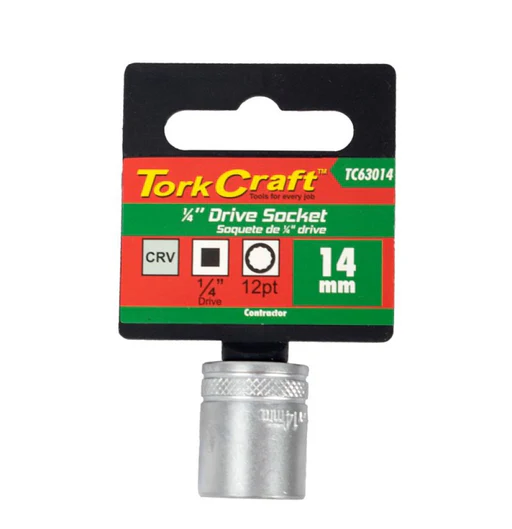 Tork Craft 1/4" DR 14mm Socket CRV 12 Point