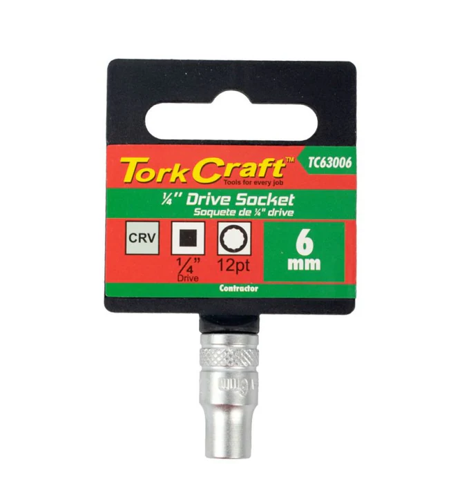 Tork Craft 1/4" DR 06mm Socket CRV 12 Point