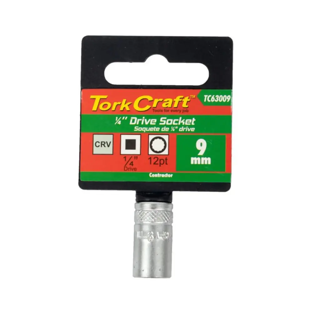 Tork Craft 1/4" DR 09mm Socket CRV 12 Point