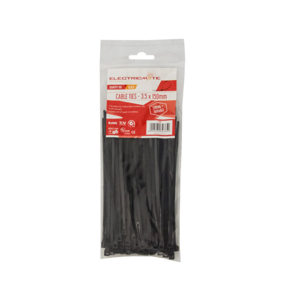 Black Cable Ties 3.5 x 150mm