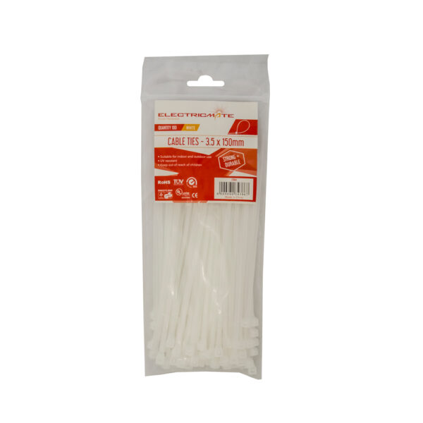 White Cable Ties 3.5 x 150mm