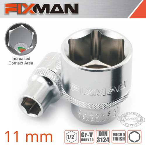 FIXMAN 1/2"dr. Short Socket 11mm 6pt