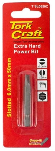 [T SL0650C] Tork Craft Extra Hard Power Bit Slotted 6.0x50mm