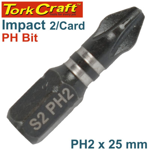 [TCIPH0225C] Tork Craft Impact Phillips 2x25 mm Power Bit 2/Card