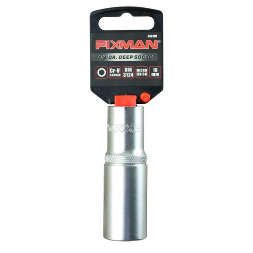 [H0611M] Fixman 1/2" Drive Deep Socket, 18mm, 6 point