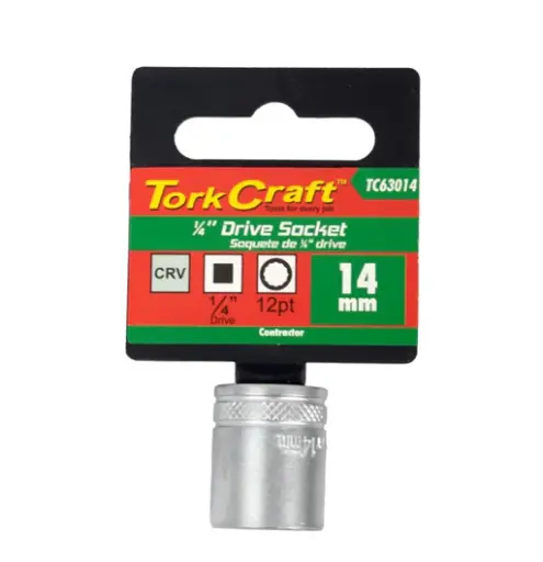 [TC63014] Tork Craft 1/4" DR 14mm Socket CRV 12 Point